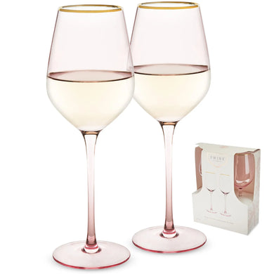 Rose Crystal White Wine Glass Set by Twine® Shefu choice