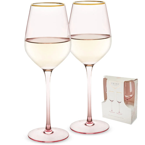 Rose Crystal White Wine Glass Set by Twine® Shefu choice