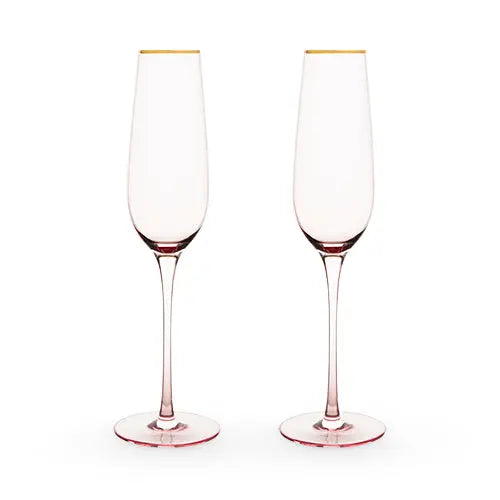 Rose Crystal Champagne Flute Set by Twine® Shefu choice