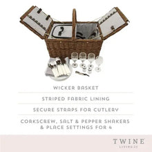 Lade das Bild in den Galerie-Viewer, Cape Cod Wicker Picnic Basket by Twine® Shefu choice
